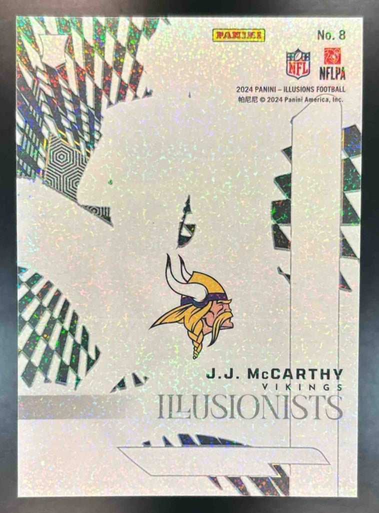 2024 Panini Illusions J.J. McCarthy Illusionists Stardust #8 RC Minnesota Viking