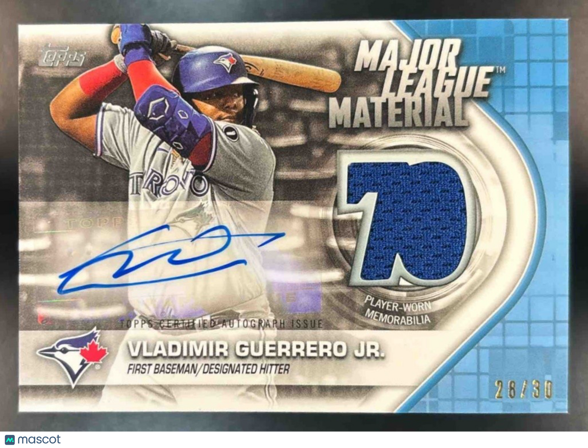 2021 Topps Vladimir Guerrero Jr. Major League Material Auto /50 MEM Blue Jays