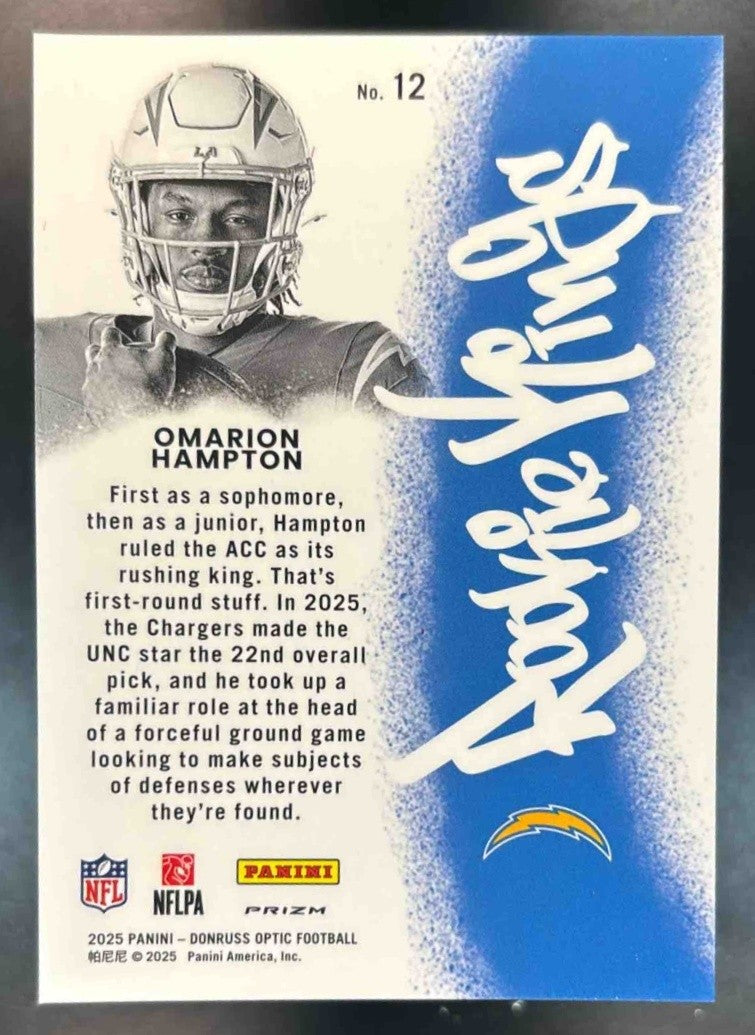 2025 Donruss Optic Omarion Hampton Rookie Kings #12 RC Los Angeles Chargers