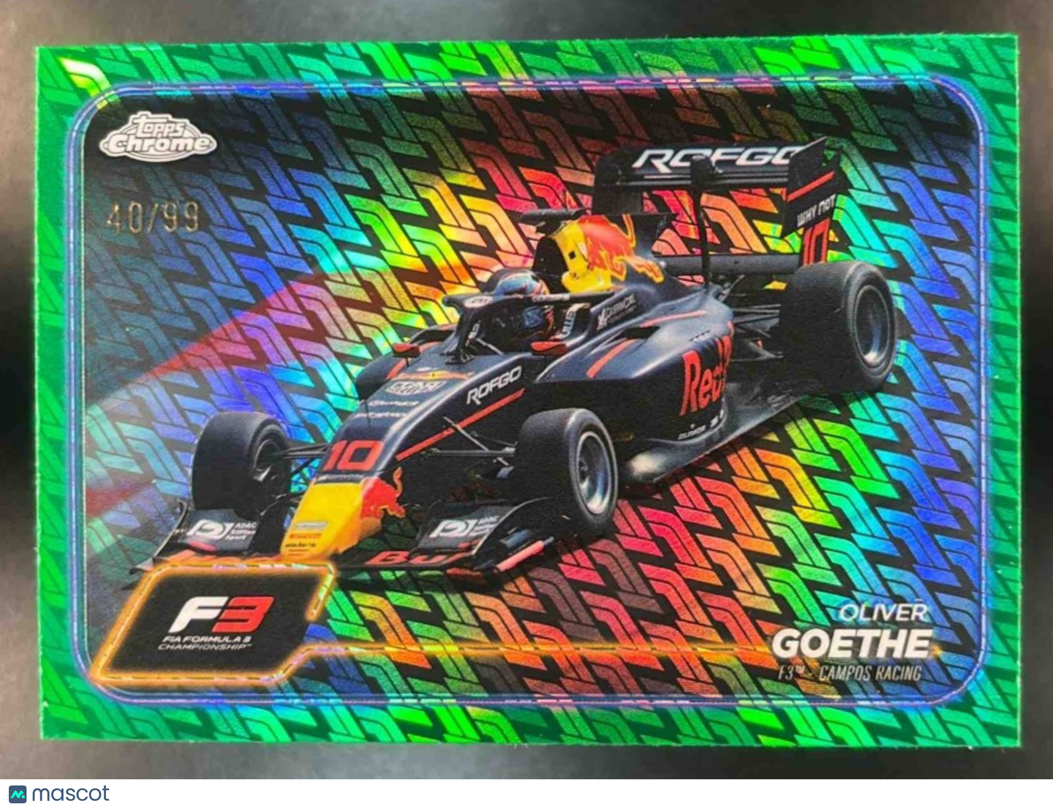 2024 Topps Chrome Logofractor Edition Formula 1 Oliver Goethe Green /99 #124