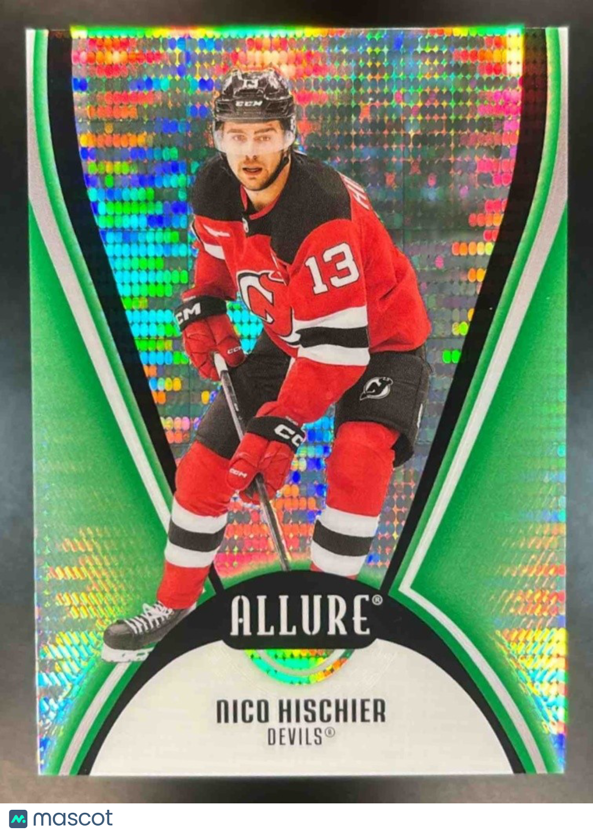 2025-26 Upper Deck Allure Nico Hischier Green Quartz /99 #64 New Jersey Devils
