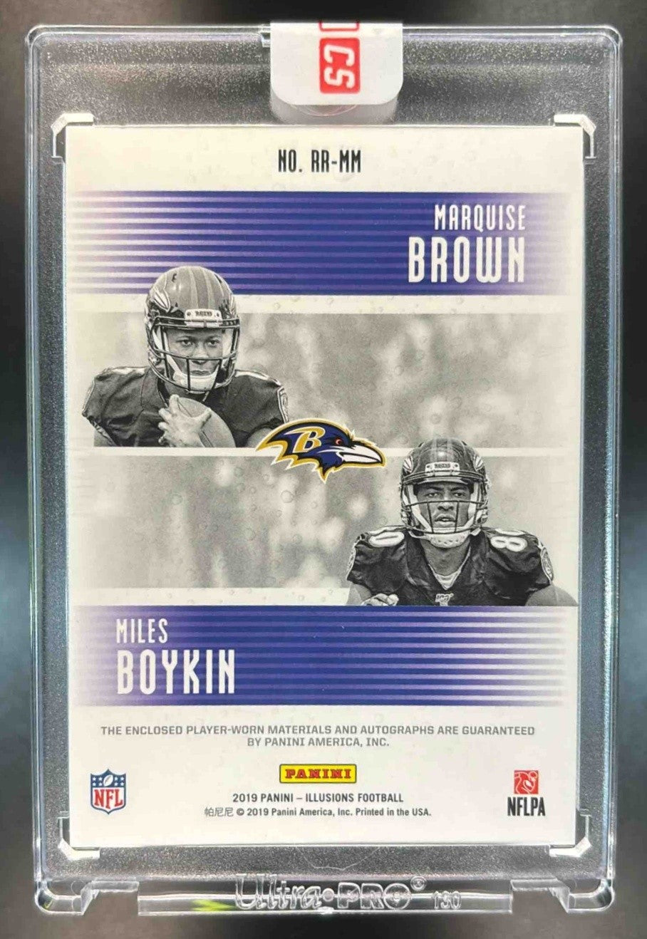 2019 Illusions Marquise Brown Miles Boykin Reflection Dual Patch Auto /10 MEM RC