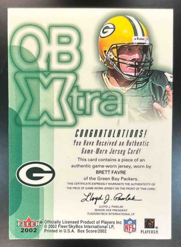 2002 Fleer Box Score Brett Favre QBXtra Jerseys #NNO MEM Green Bay Packers