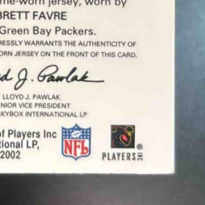 2002 Fleer Box Score Brett Favre QBXtra Jerseys #NNO MEM Green Bay Packers