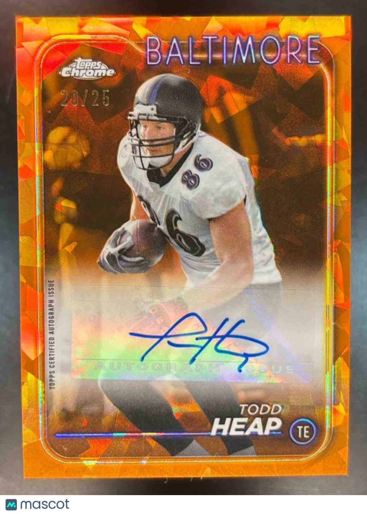 2024 Topps Chrome Sapphire Edition Todd Heap Auto Orange Refractor /25 #BA-THE