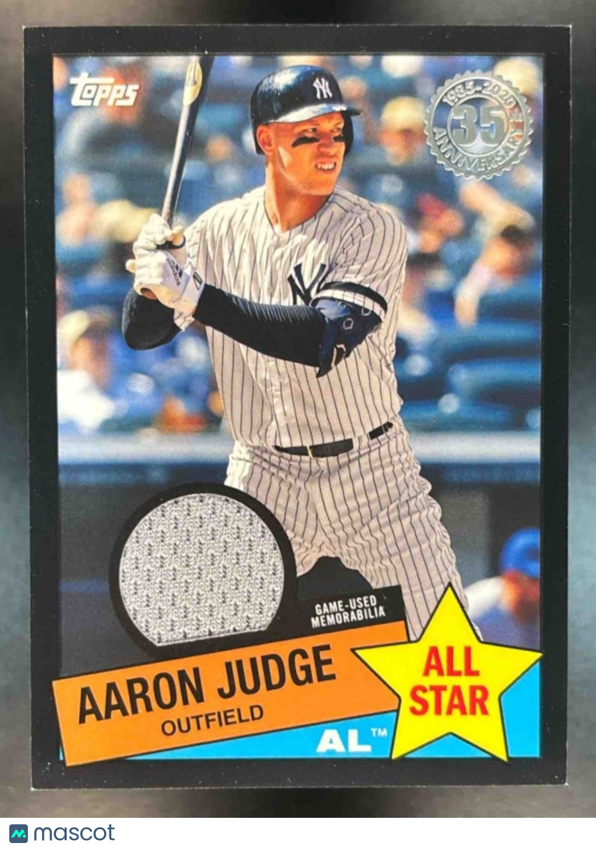 2020 Topps Aaron Judge 1985 35th Anniversary Relics Black /199 MEM Yankees
