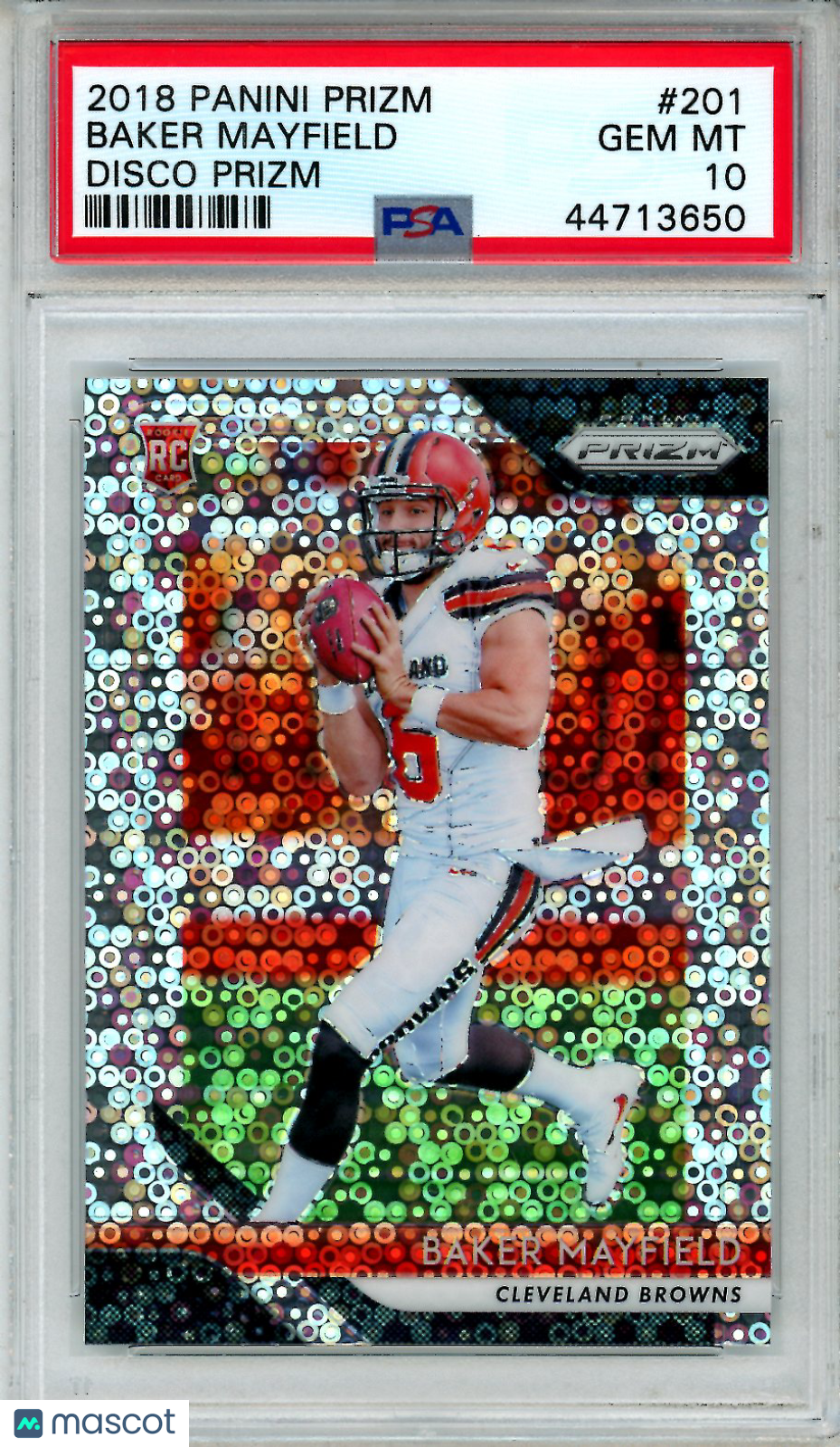 2018 Prizm Baker Mayfield Disco Rookie #201 PSA 10 GEM MINT Cleveland Browns