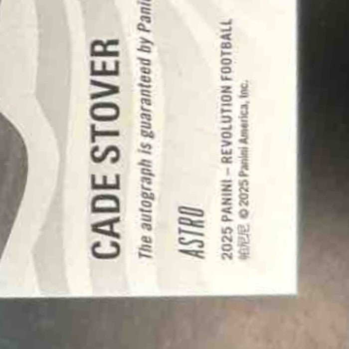 2025 Panini Revolution Cade Stover Signatures Astro Auto Houston Texans