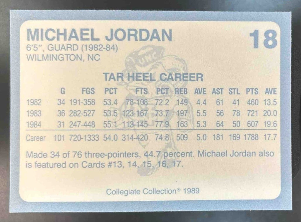 1989 Collegiate Collection Michael Jordan #18a Carolina Tar Heels