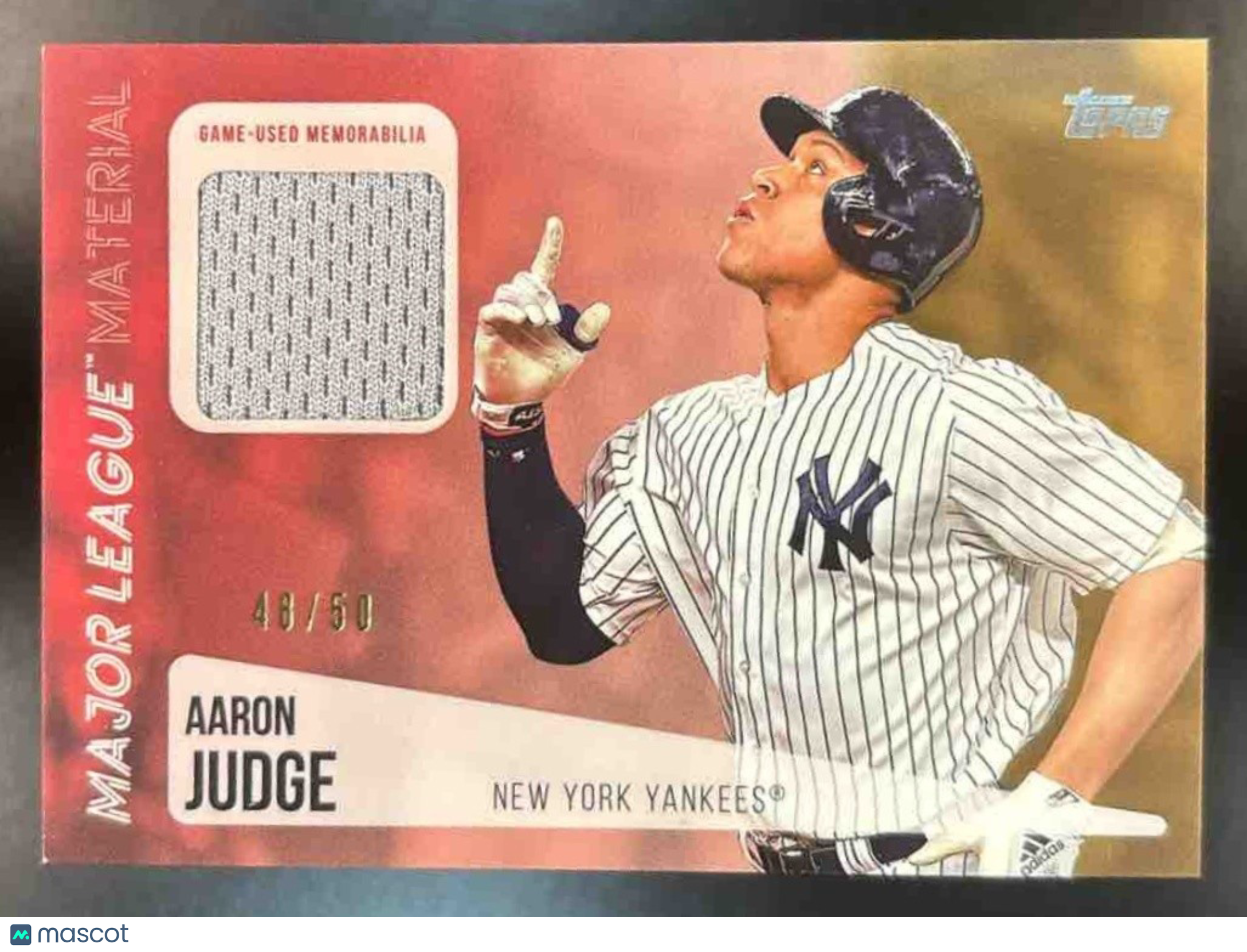 2019 Topps Aaron Judge Major League Material Relics Gold /50 New York Yankees