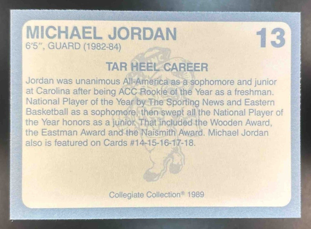 1989 Collegiate Collection North Carolina's Finest Michael Jordan #13 Tar Heels