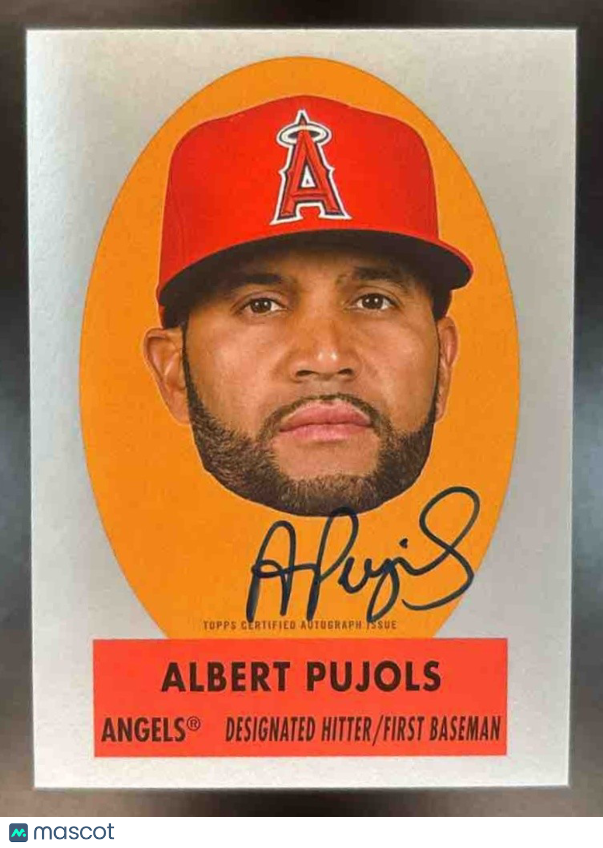 2021 Topps Archives Albert Pujols 1963 Peel-Off Auto Silver /99 Angels
