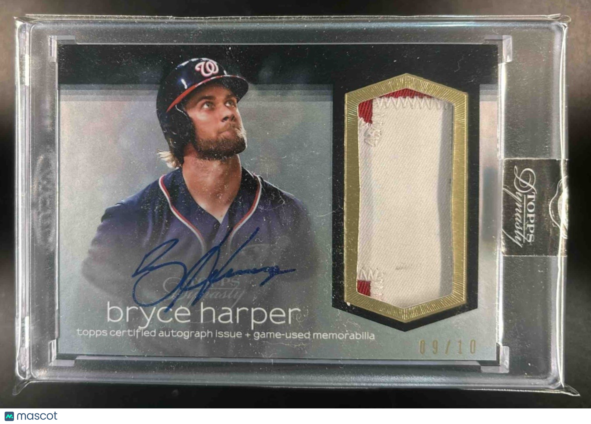 2018 Topps Dynasty Bryce Harper Auto Patch 9/10 #AP-BH1 Washington Nationals