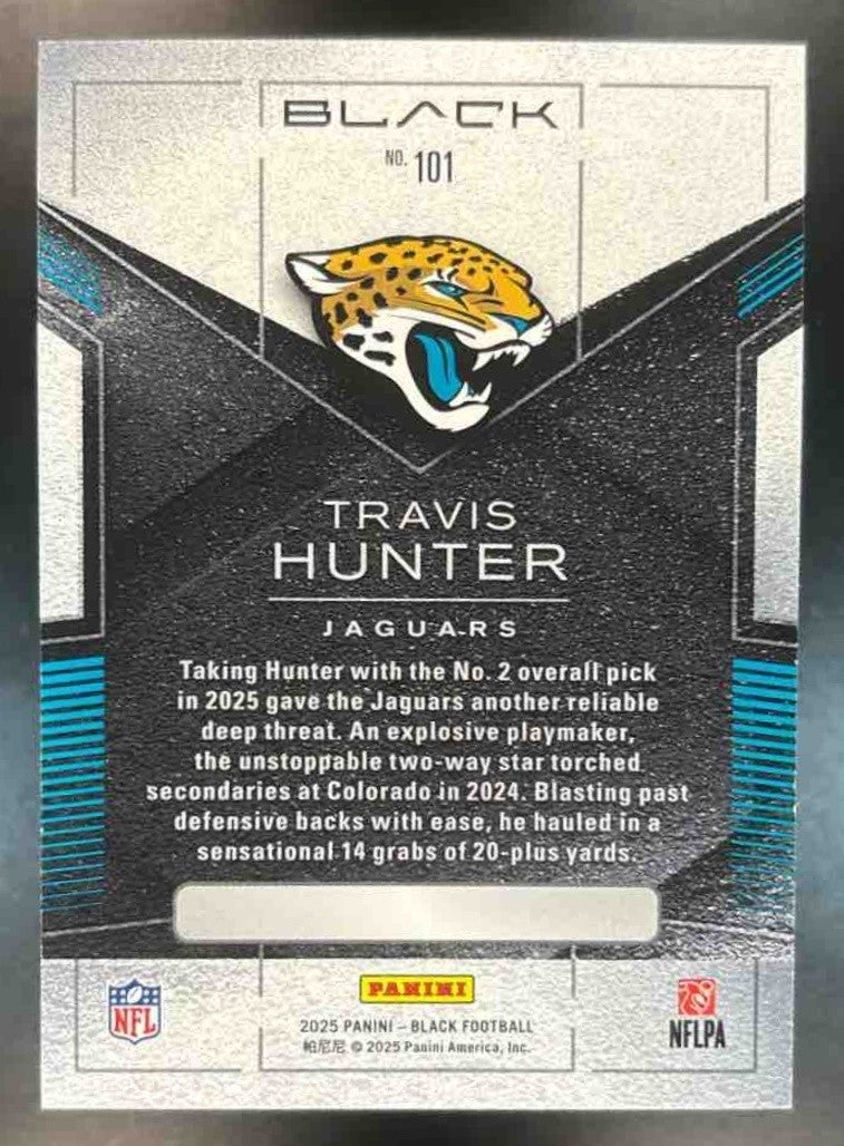 2025 Panini Black Travis Hunter Rookie Sapphire /50 #101 RC Jacksonville Jaguars