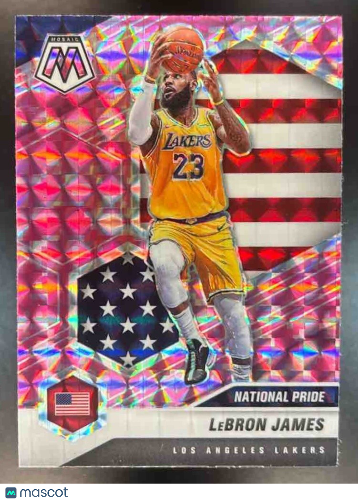 2020-21 Mosaic LeBron James Camo Pink #247 National Pride Los Angeles Lakers