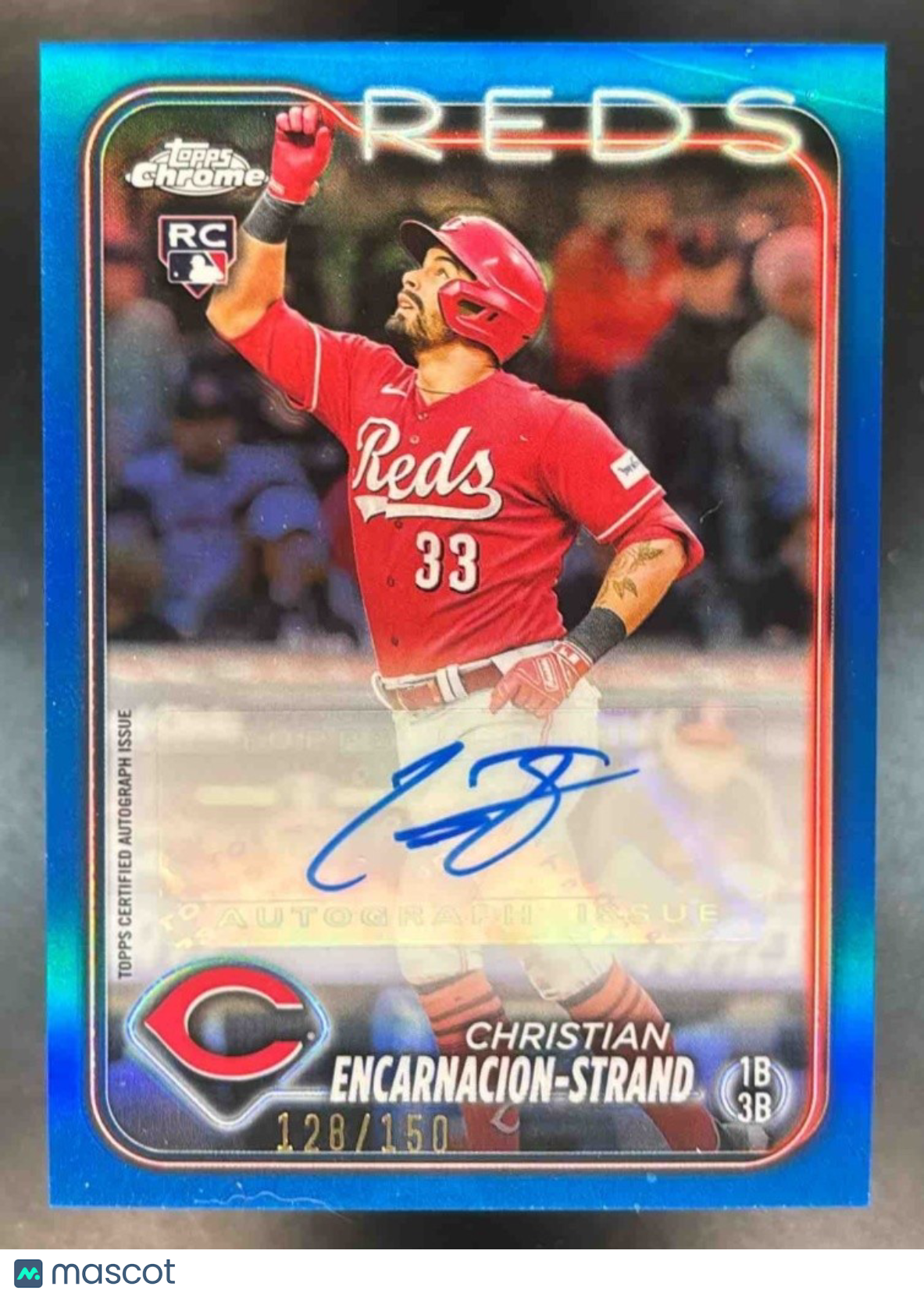 2024 Topps Chrome Update Christian Encarnacion-Strand Blue Auto /150 RC Reds