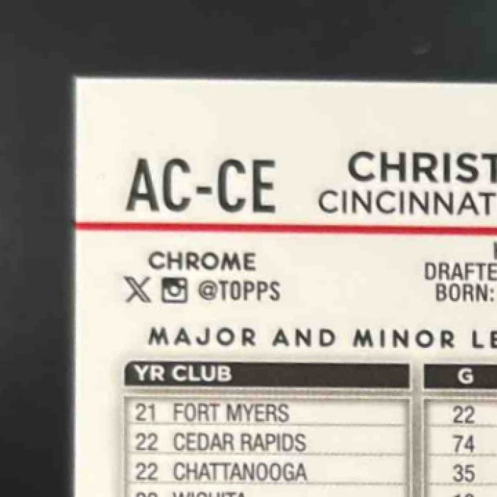 2024 Topps Chrome Update Christian Encarnacion-Strand Blue Auto /150 RC Reds