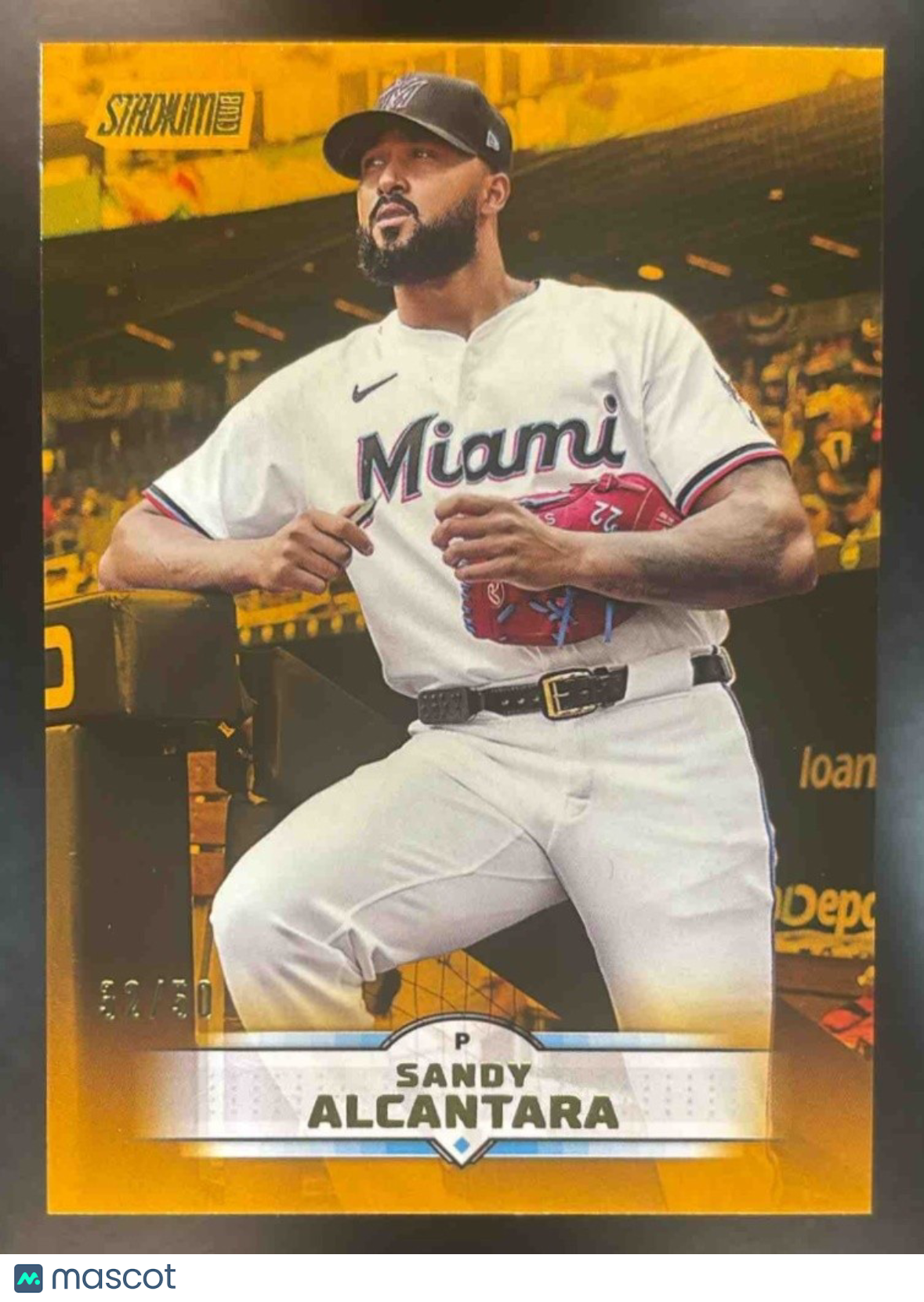 2025 Topps Stadium Club Sandy Alcantara Gold Foil /50 #120 Miami Marlins