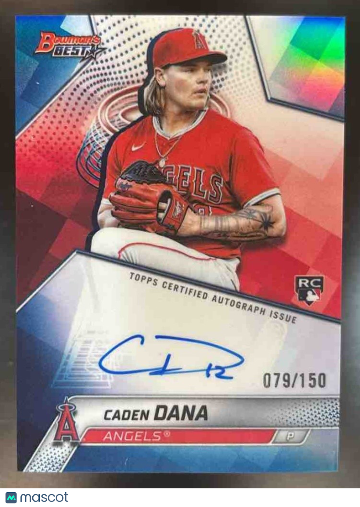 2025 Bowman's Best Caden Dana Best of 2025 Auto Blue /150 Los Angeles Angels