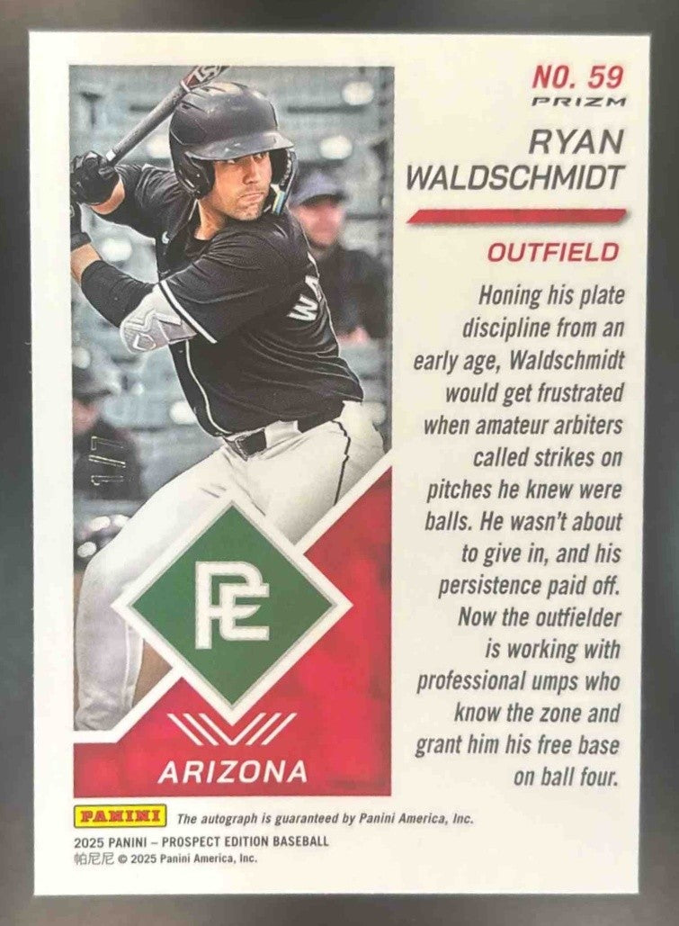 2025 Panini Prospect Edition Ryan Waldschmidt Signatures Pandora /7 #59 Auto
