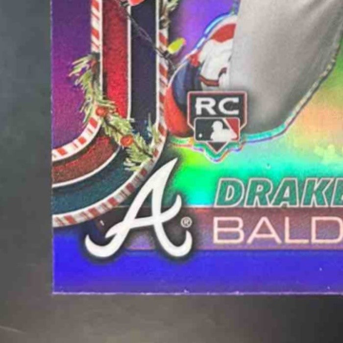 2025 Topps Holiday Drake Baldwin Chrome Purple /299 #HC60 RC Atlanta Braves