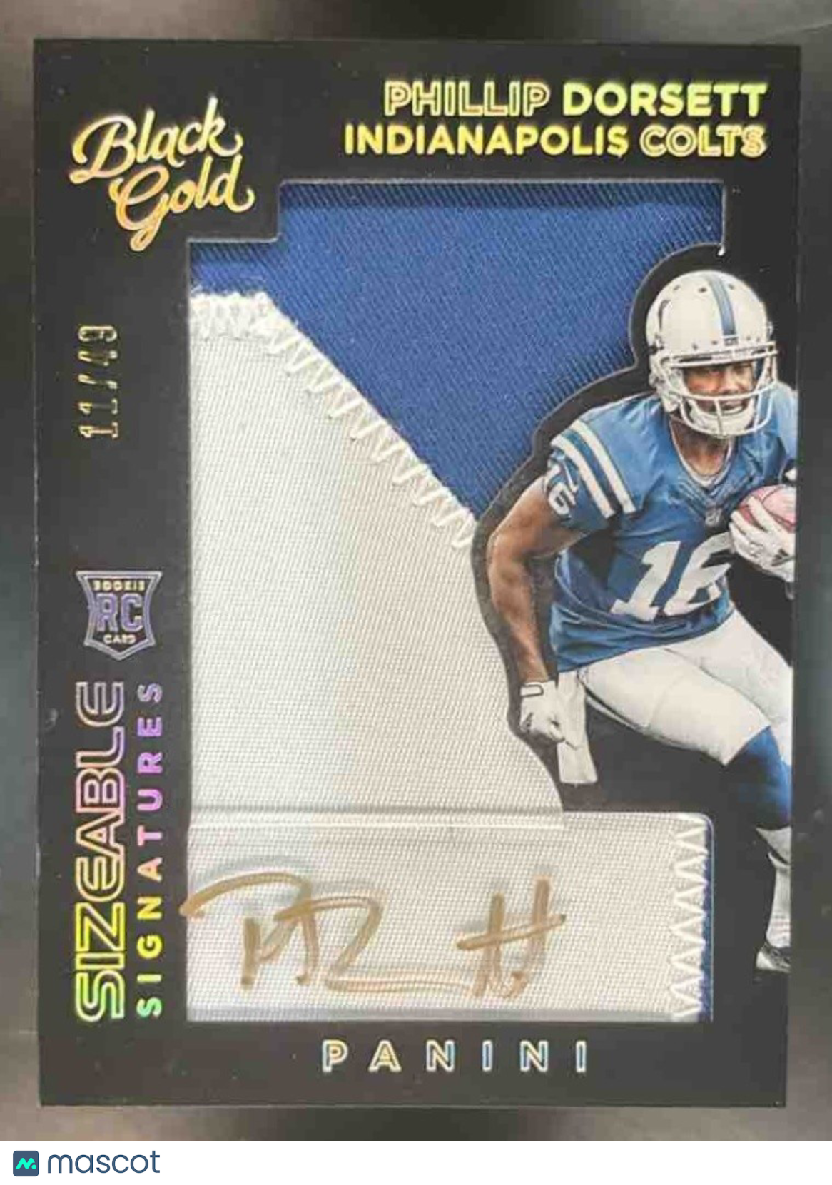 2015 Panini Black Gold Phillip Dorsett Sizeable Signatures /49 RC Auto Colts