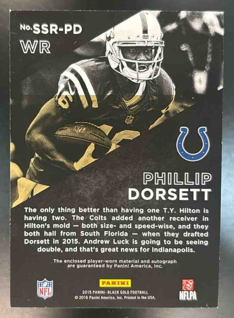 2015 Panini Black Gold Phillip Dorsett Sizeable Signatures /49 RC Auto Colts