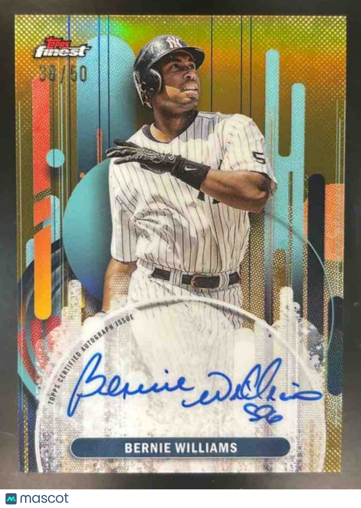 2025 Topps Finest Bernie Williams Auto Gold /50 #FA-BWI New York Yankees