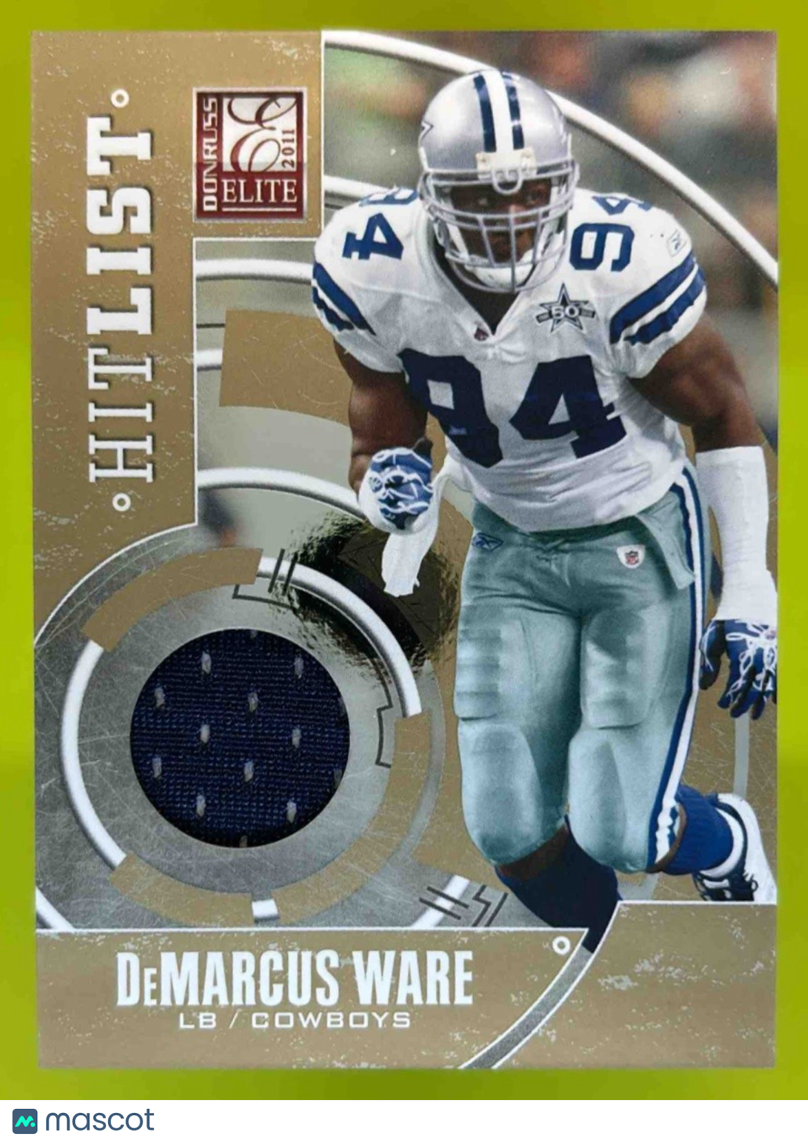 2011 Panini Donruss Elite DeMarcus Ware Hit List Jerseys /299 #8 Dallas Cowboys
