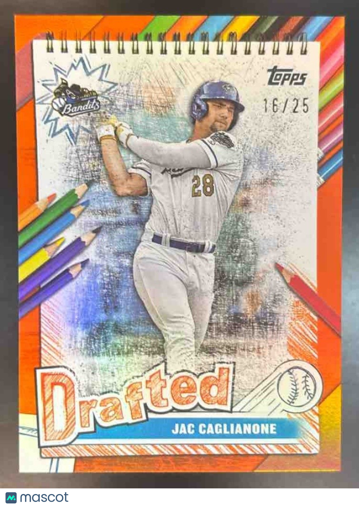 2025 Topps Pro Debut Jac Caglianone Drafted Orange Foil /25 #DF-20 River Bandits