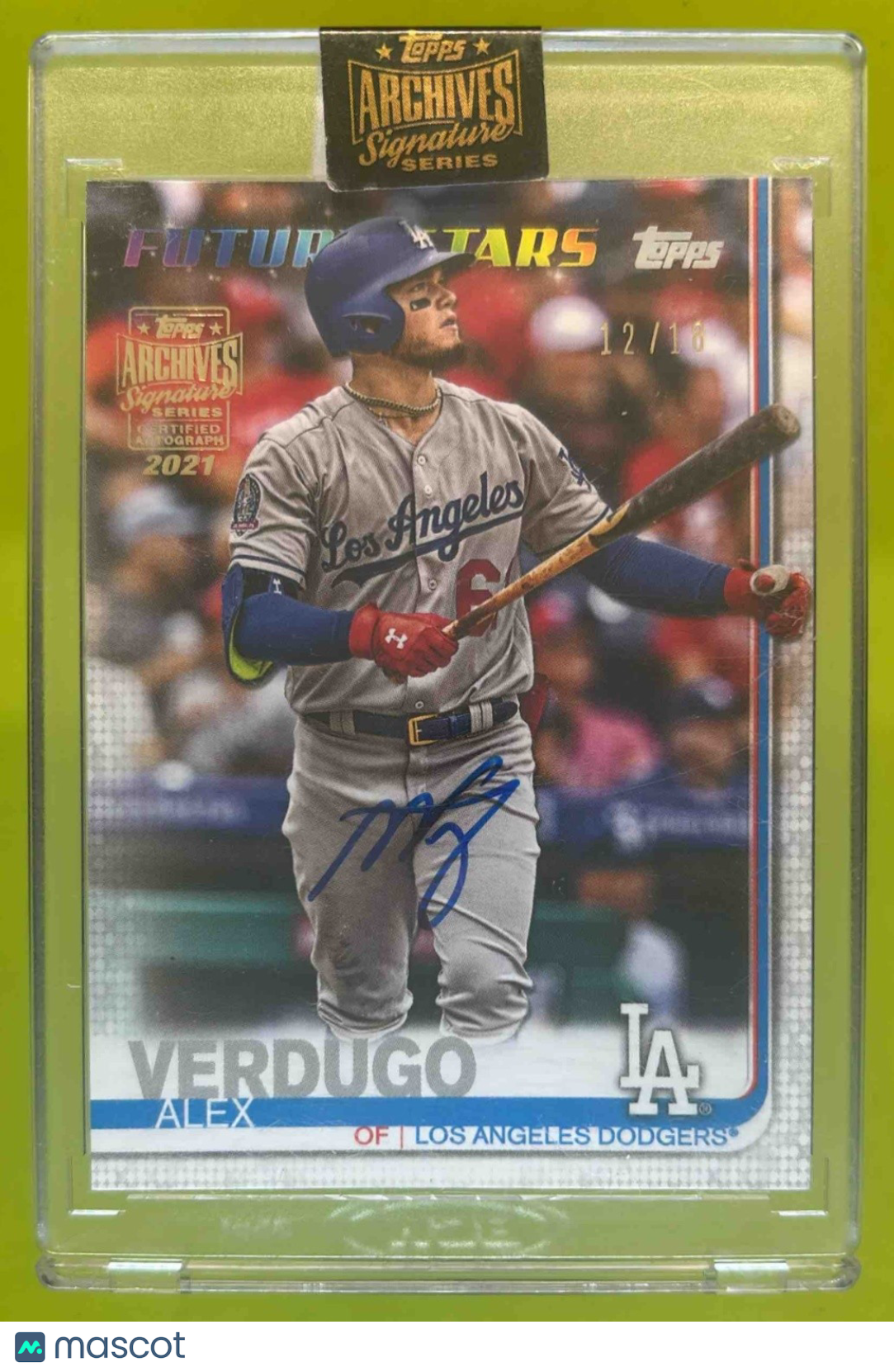 202 Topps Archives Signature Series Alex Verdugo #671 Los Angeles Dodgers 12/18