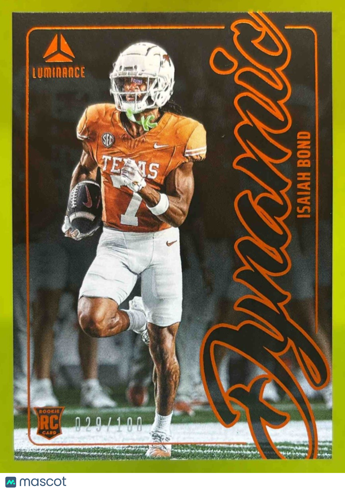 2025 Panini Luminance Isaiah Bond Dynamic Rookies Orange /100 #15