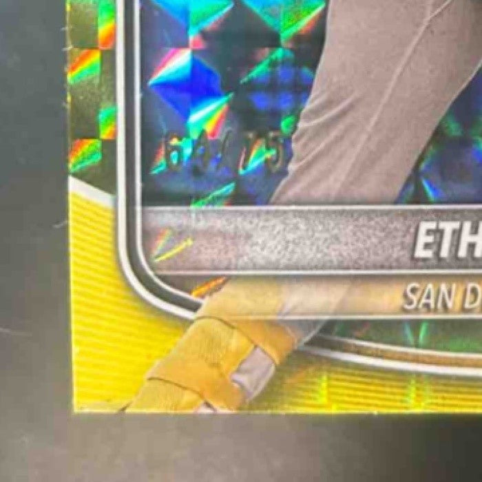 2025 Bowman Chrome Ethan Salas Prospects Yellow Geometric /75 #BCP-169 Padres