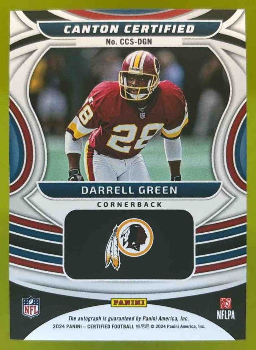 2024 Panini Certified Darrell Green Canton Signature Gold Etch /10 Auto Redskins