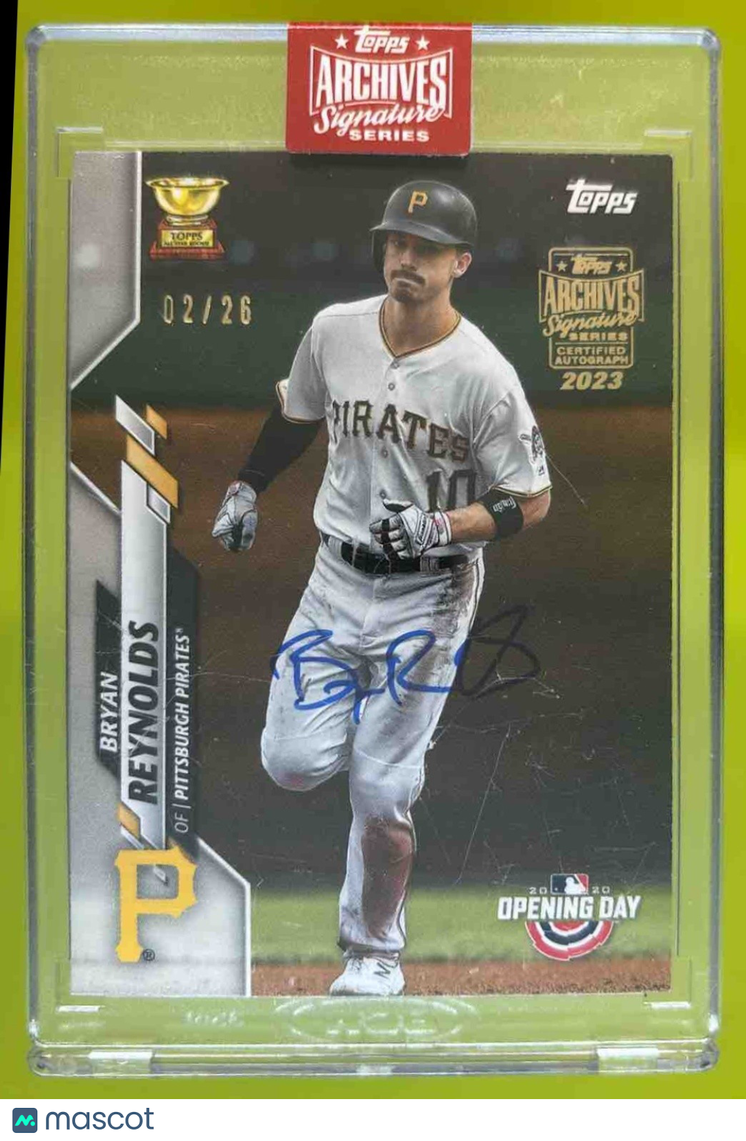 2023 Topps Archives Signature Series Active Bryan Reynolds Opening Day /26 Auto