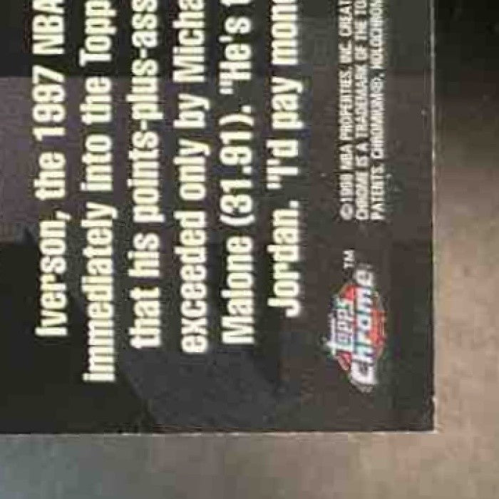 1997-98 Topps Chrome Allen Iverson 40 Refractor #T40-22 Philadelphia 76ers
