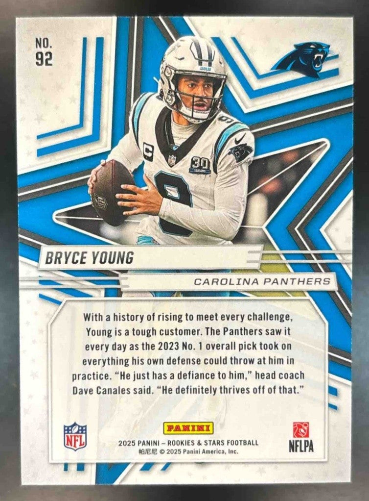 2025 Panini Rookies & Stars Bryce Young Purple /999 #92 Carolina Panthers