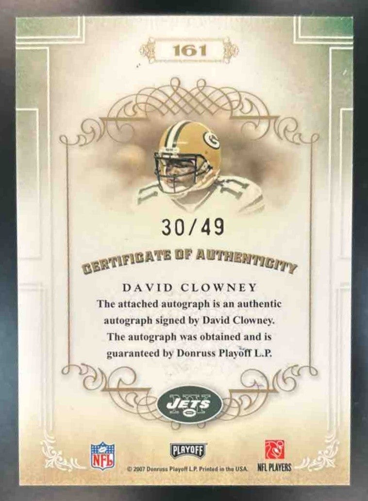 2007 Playoff National Treasures David Clowney Signature Gold /25 #161 Auto Jets
