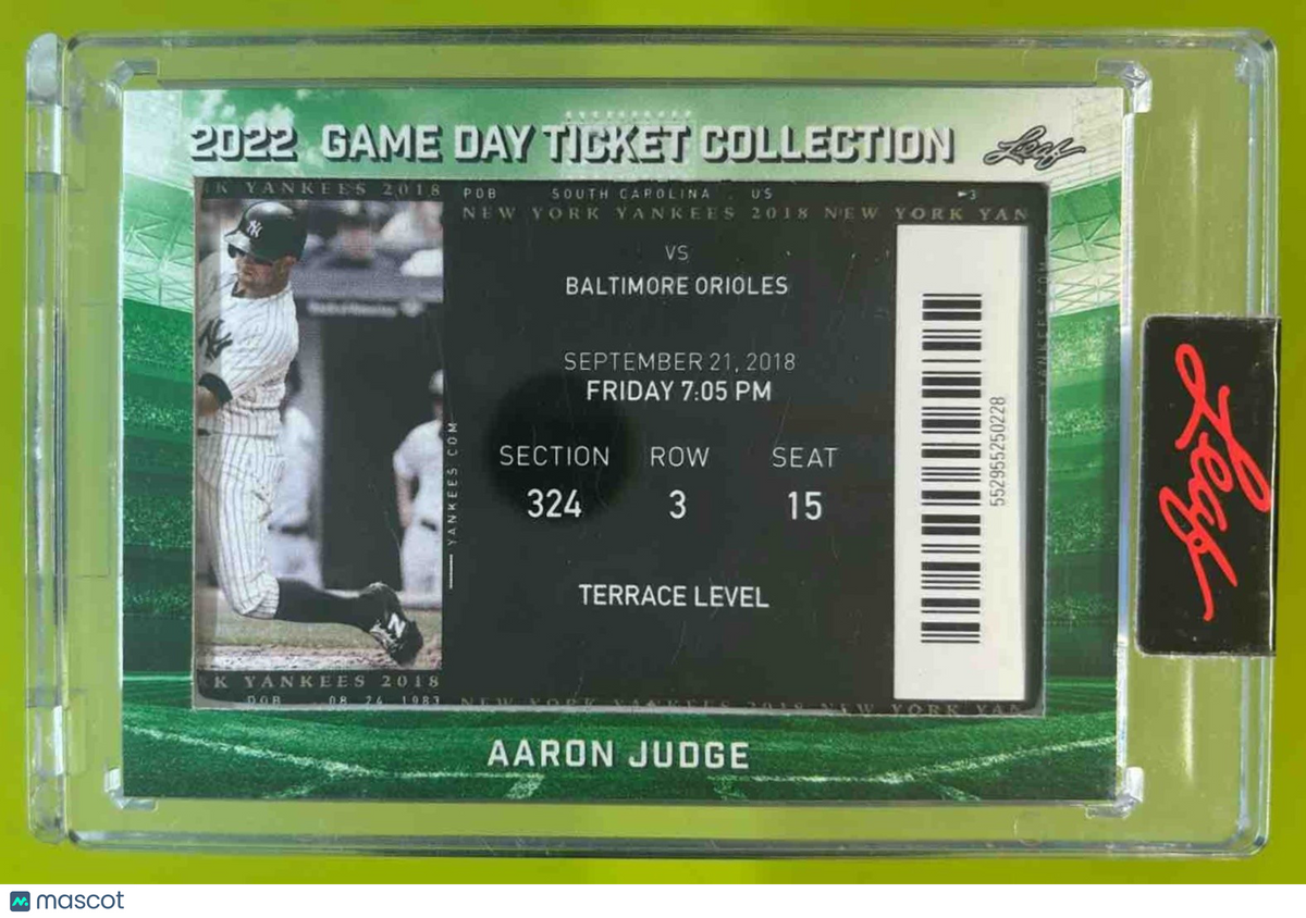 Aaron Judge Game Day Ticket Collection 2022 Leaf #TC-1 Yankees