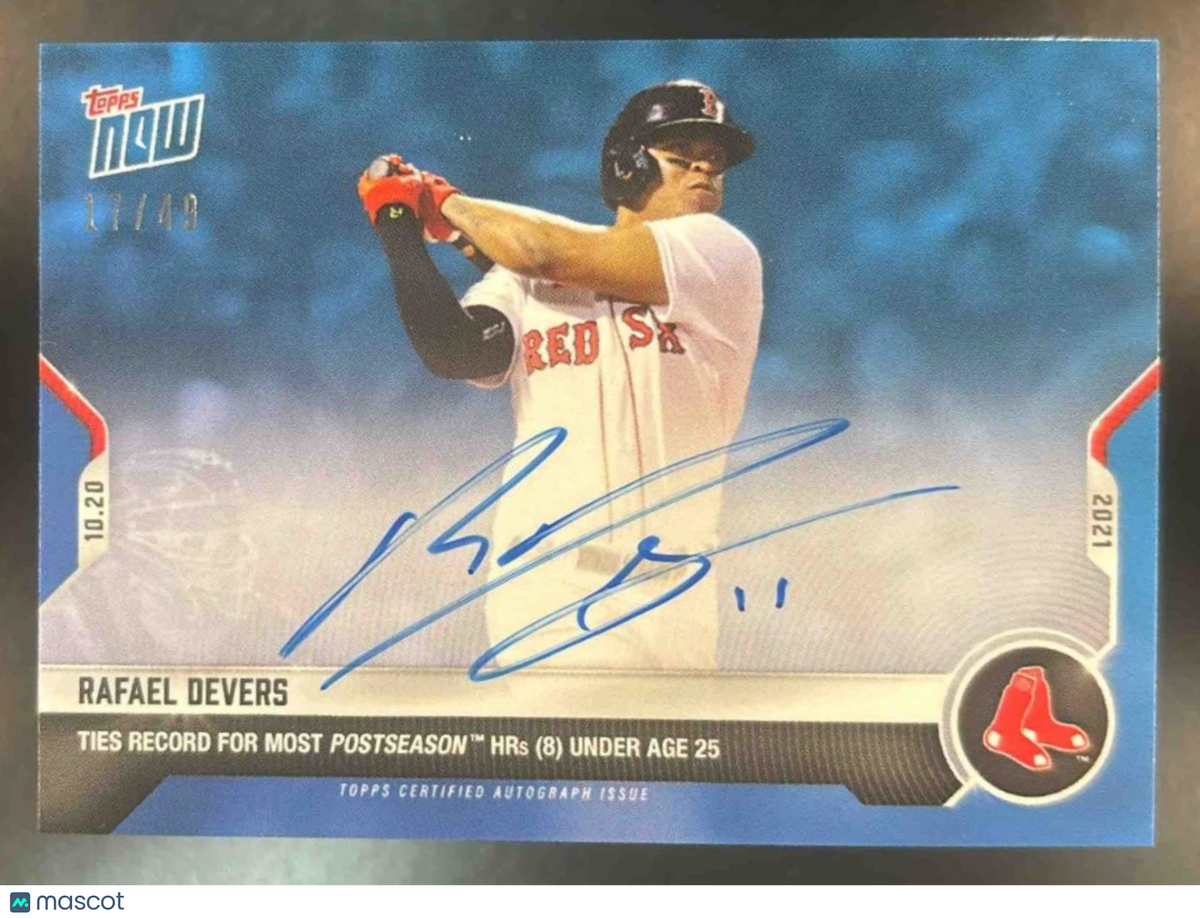 2021 Topps Now Autographs Blue #995B Rafael Devers Boston Red Sox
