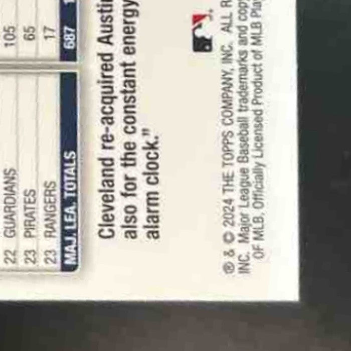 2024 Topps Chrome Update Austin Hedges Wave Green /99 #USC123 Cleveland Guardian