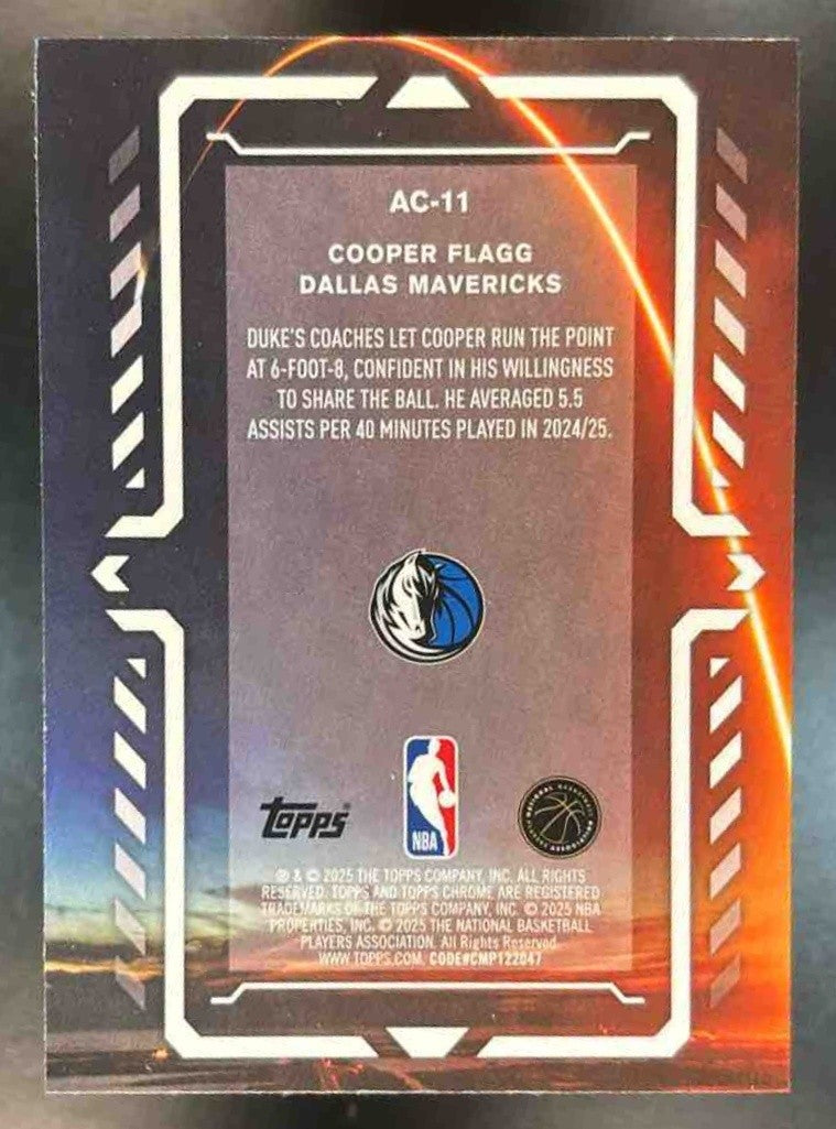 2025-26 Topps Chrome Cooper Flagg Activators #AC-11 RC Dallas Mavericks