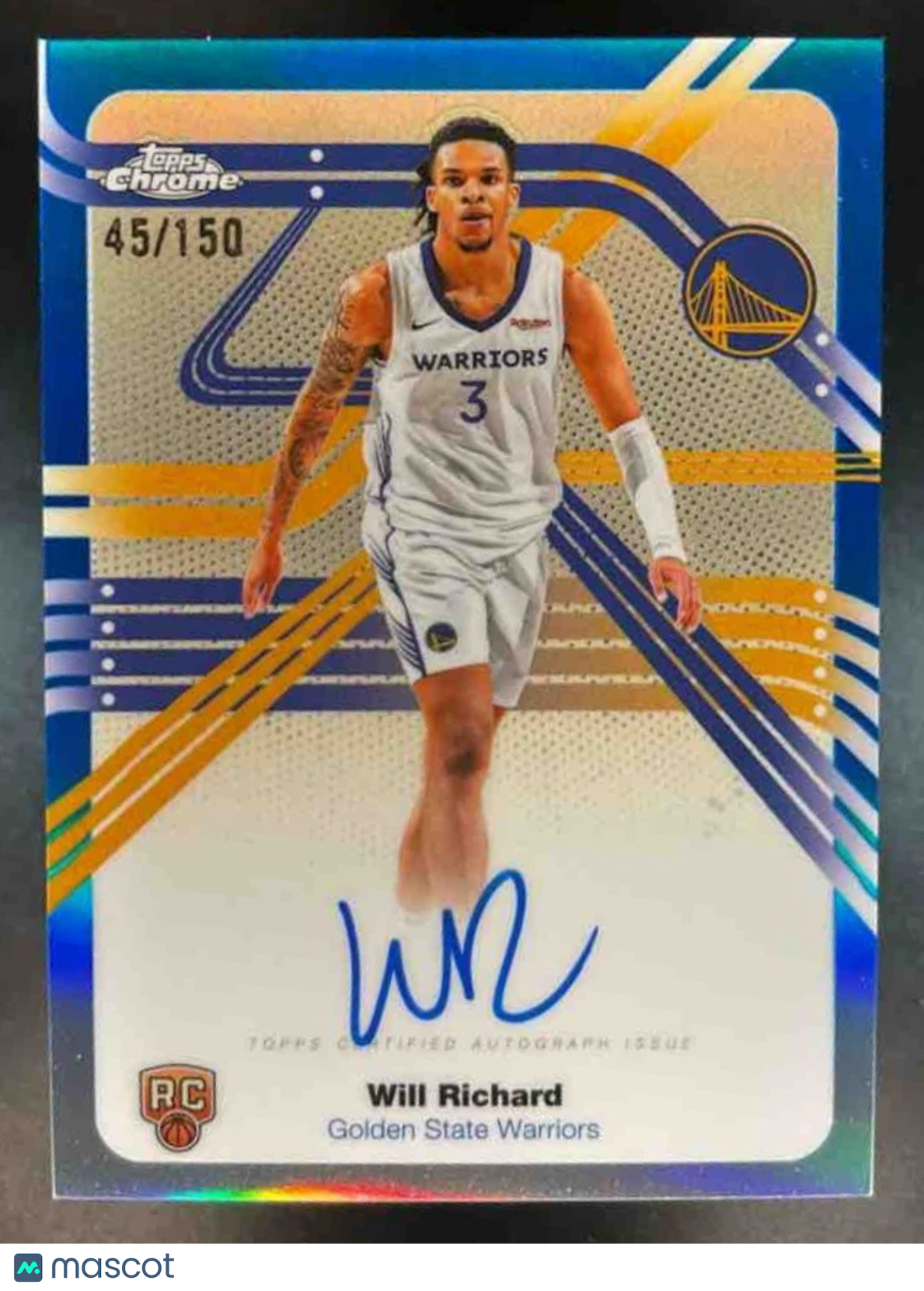 2025-26 Topps Chrome Will Richard Next Stop Signature Blue /150 RC Auto Warriors