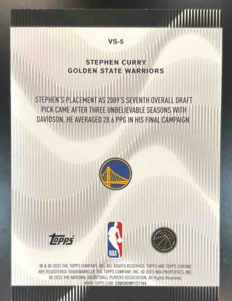 2025-26 Topps Chrome Stephen Curry Voices Green /99 #VS-5 Golden State Warriors