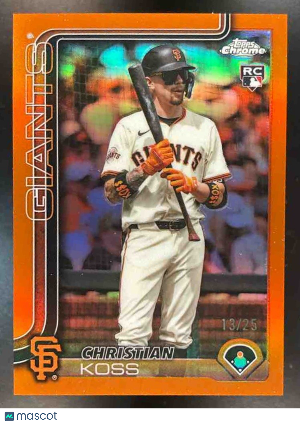 2025 Topps Chrome Update Christian Koss Orange /25 #USC26 RC San Francisco Giant