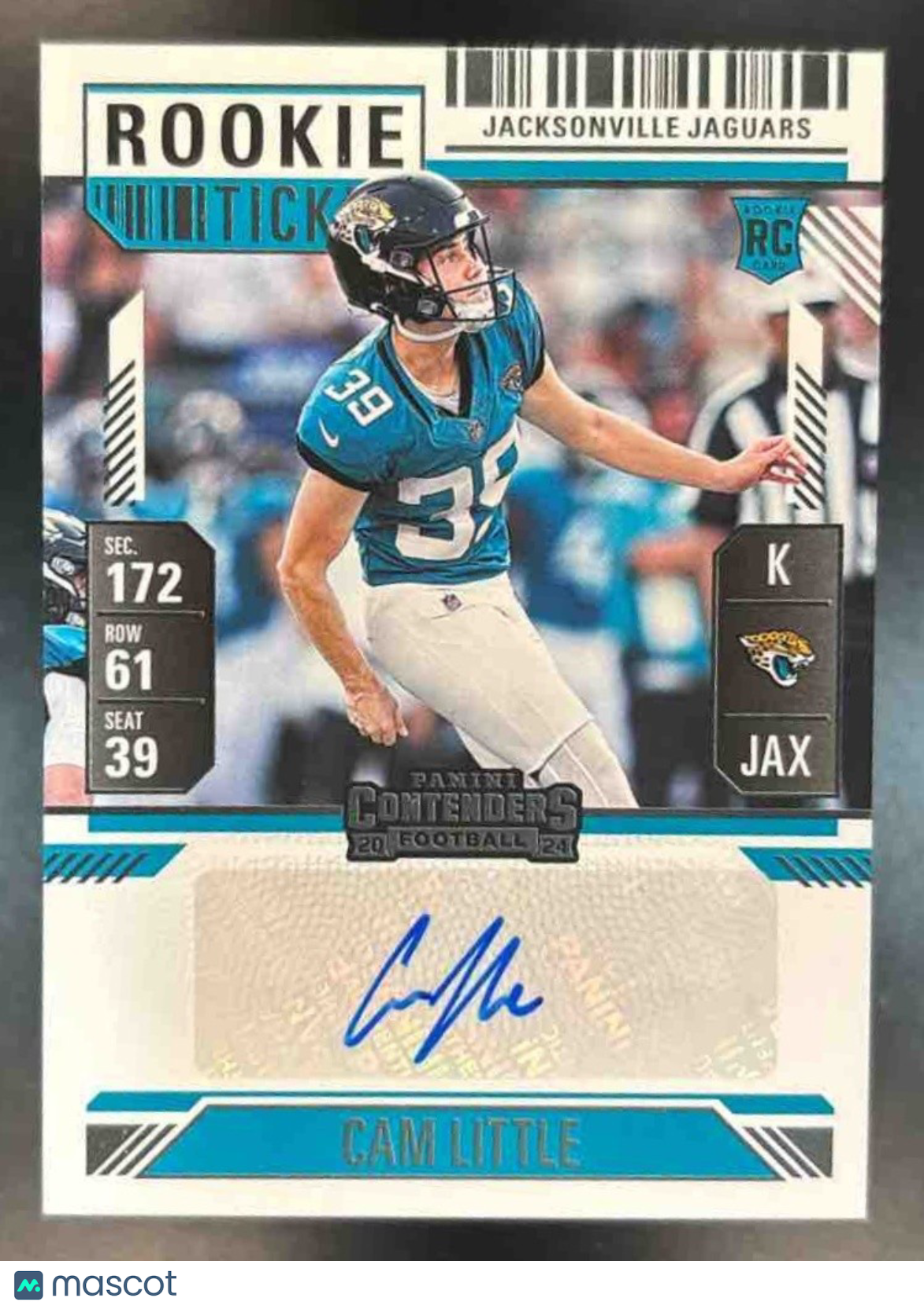 2024 Panini Contenders Cam Little Rookie Ticket Auto #296 RC Jacksonville Jaguar