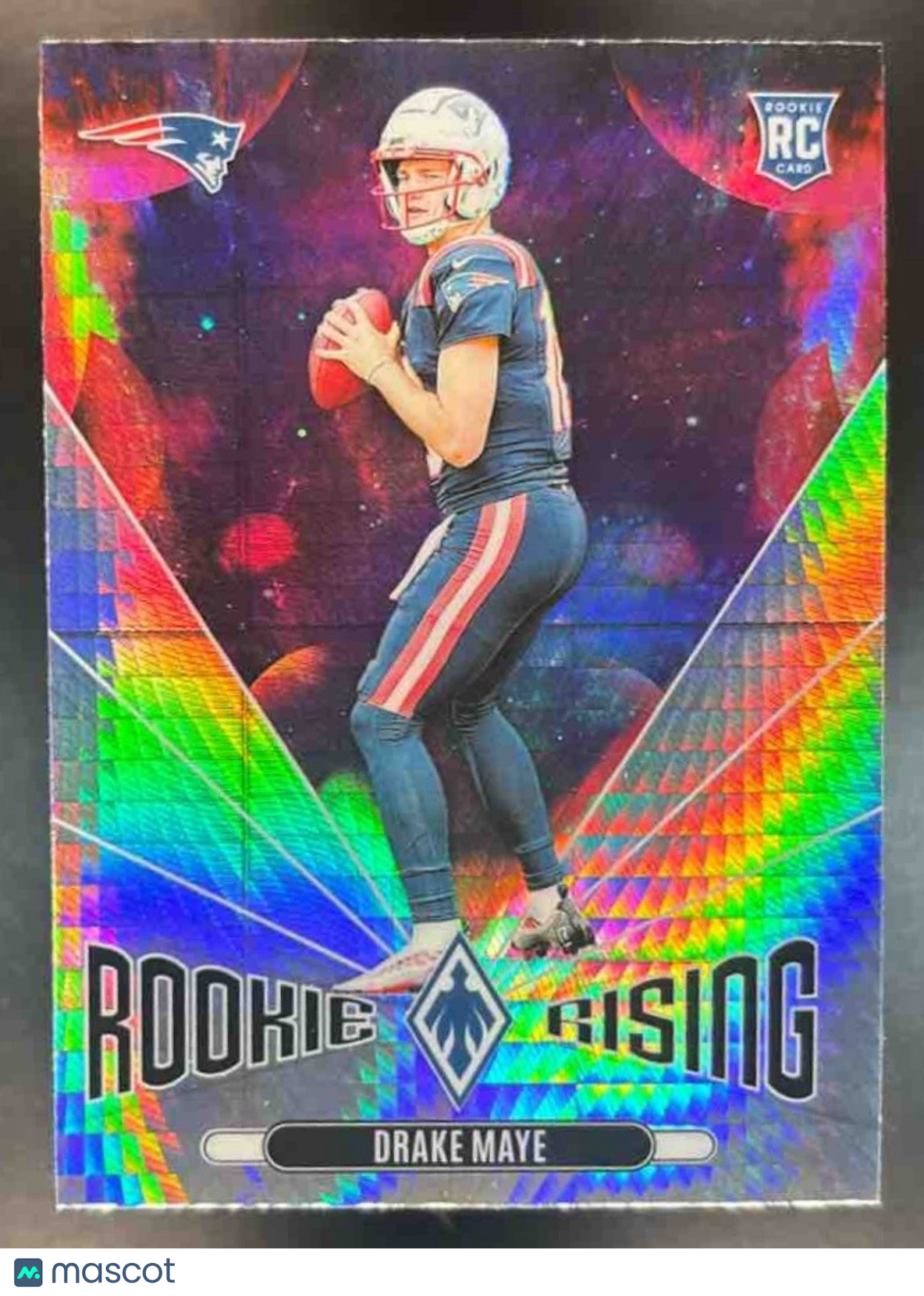 2024 Panini Phoenix Drake Maye Rookie Rising Hyper RC New England Patriots