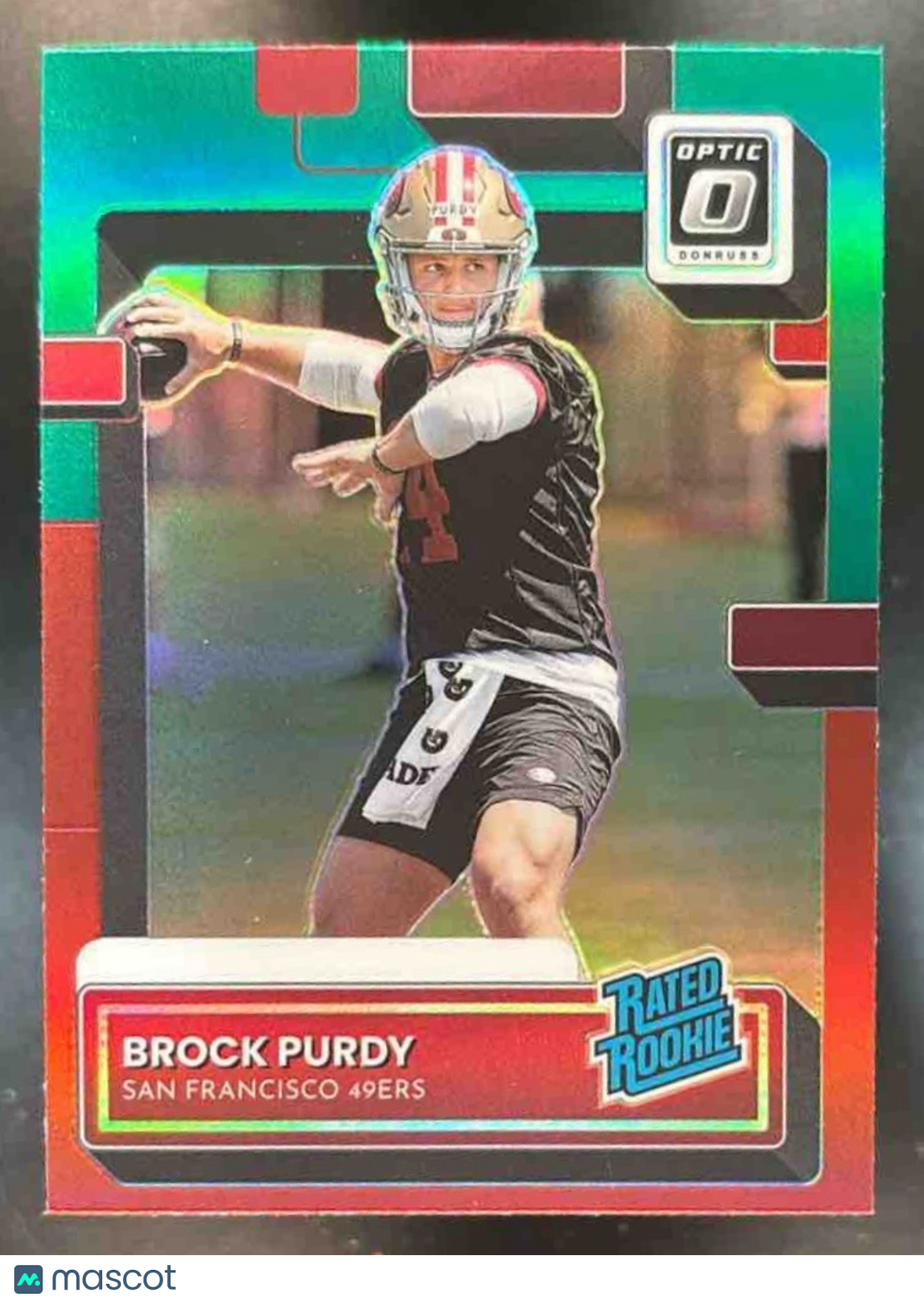 2022 Donruss Brock Purdy Optic Rated Rookie Preview Red and Green P-374 RC 49ers
