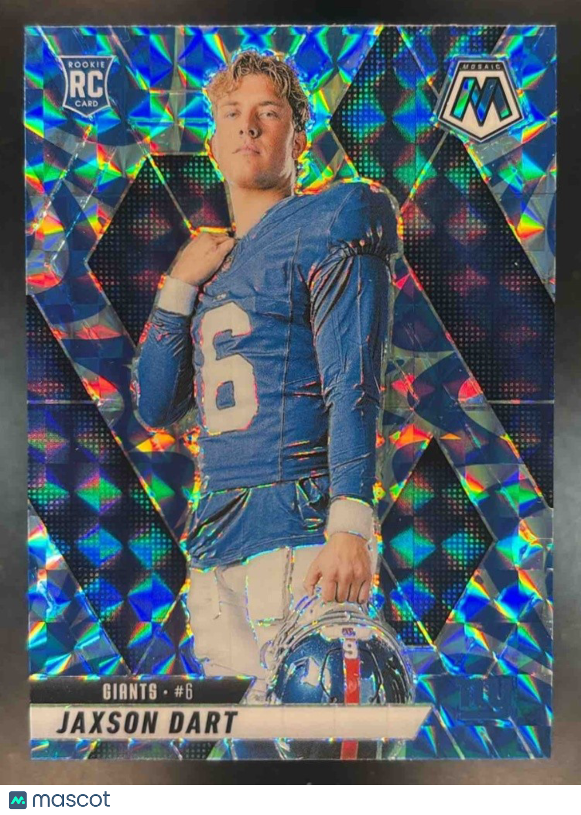 2025 Mosaic Jaxson Dart Rookie Variation Reactive Blue #288 RC New York Giants