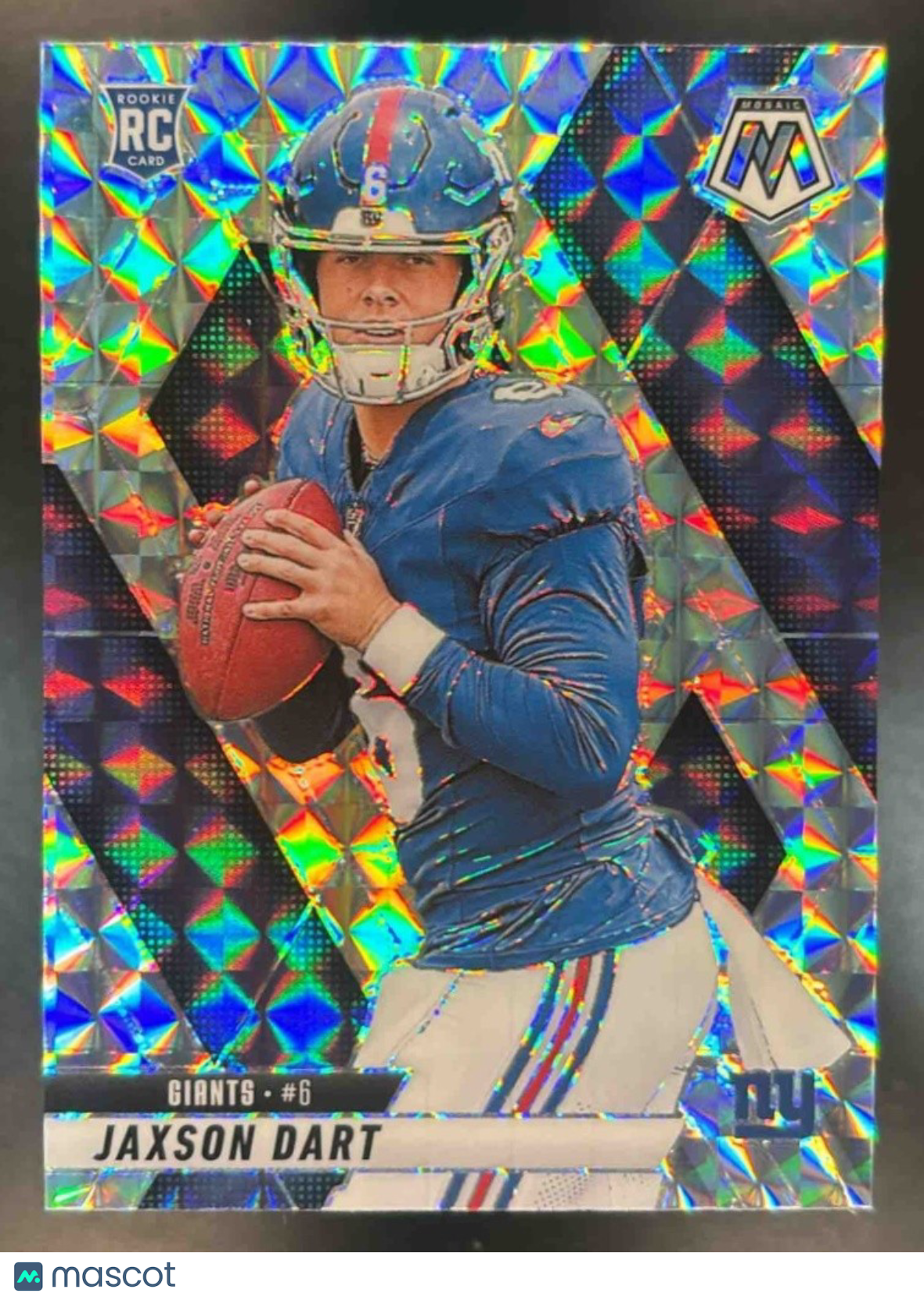 2025 Panini Mosaic Jaxson Dart Rookies Mosaic Prizm #362 RC New York Giants
